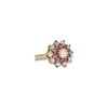 vintage ring met bloem van amethist en opaal goud