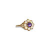 vintage ring met bloem cluster van amethist en opaal 9 karaat goud