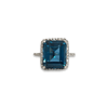 vintage ring rechthoekige topaas met diamant cluster