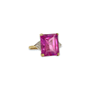 vintage ring roze saffier synthetisch en diamantjes
