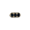 vintage ring saffier trilogie diamant cluster goud