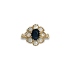 vintage ring met saffier en opaal cluster goud
