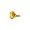 vintage ring met grote citrien 9 karaat goud