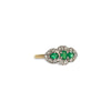 vintage ring smaragd diamant cluster trilogie