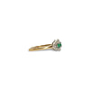vintage ring smaragd diamant cluster trilogie goud