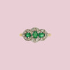 vintage ring smaragd trilogie cluster goud