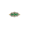 vintage ring smaragd trilogie cluster 9 karaat goud