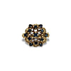 vintage saffier ornate ring cluster goud