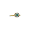 vintage bloem ring smaragd en diamant