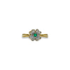 vintage ring klavertje cluster van smaragd en diamant