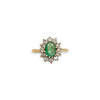 vintage ring smaragd cluster goud 9k
