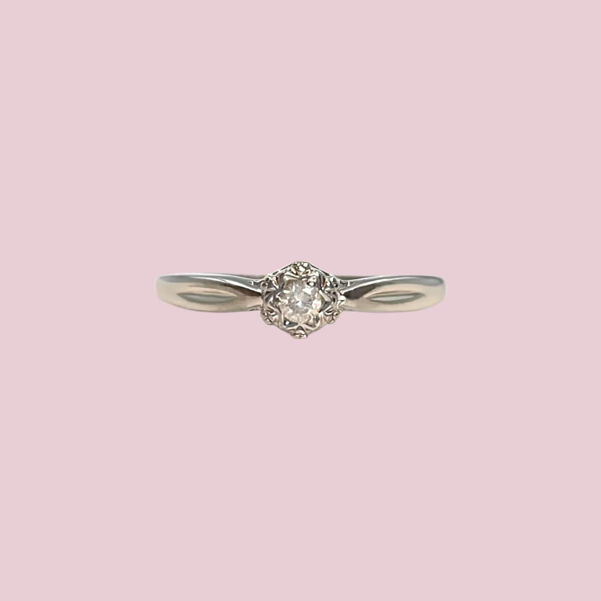 vintage ring diamant witgoud