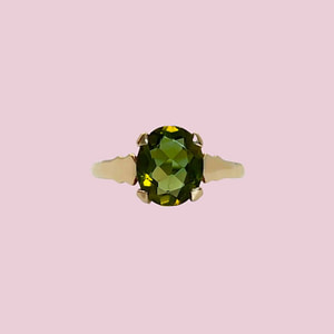 vintage ring met groene steen goud