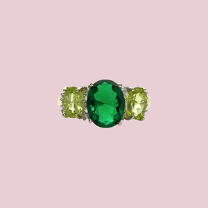 vintage ring groene steen peridoot