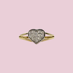 ring zirkonia hartje van goud