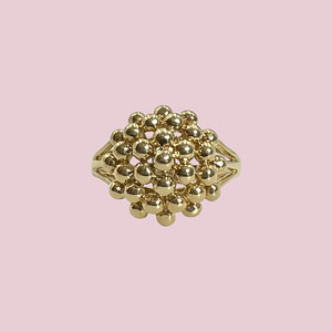 vintage ring bolletjes cluster open design