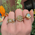 vintage gouden ringen met bloem vintage met edelsteen