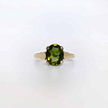 vintage ring met groene steen 9k goud
