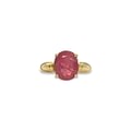 vintage ring robijn solitair rood roze steen