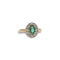 ring smaragd en diamant 9k goud