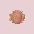vintage ring grote roze steen rhodochrosiet