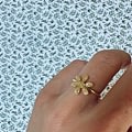 groene diamant bloem ring 9k goud