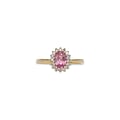 ring roze saffier en diamant cluster