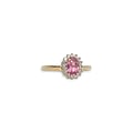 vintage ring roze steen en diamant