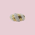 vintage ring diamant pave dome