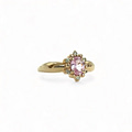cluster ring roze saffier 9 karaat goud