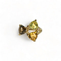 vintage ring drie kleuren stenen 9k goud