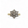 vintage cluster ring diamant ster 9k