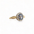 vintage cluster ring saffier en diamant