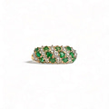vintage ring diamant en smaragd pavé
