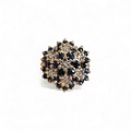 vintage ring saffier en diamant bloem cluster goud