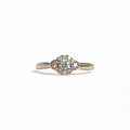 vintage ring witgoud met diamant cluster