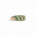 vintage smaragd en diamant pave ring van goud