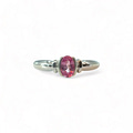 vintage ring roze saffier diamant witgoud