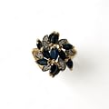 vintage ring saffier diamant bloem cluster
