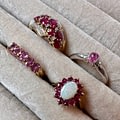 vintage ringen met roze edelsteen