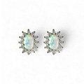 vintage oorbellen met opaal en zirkonia cluster