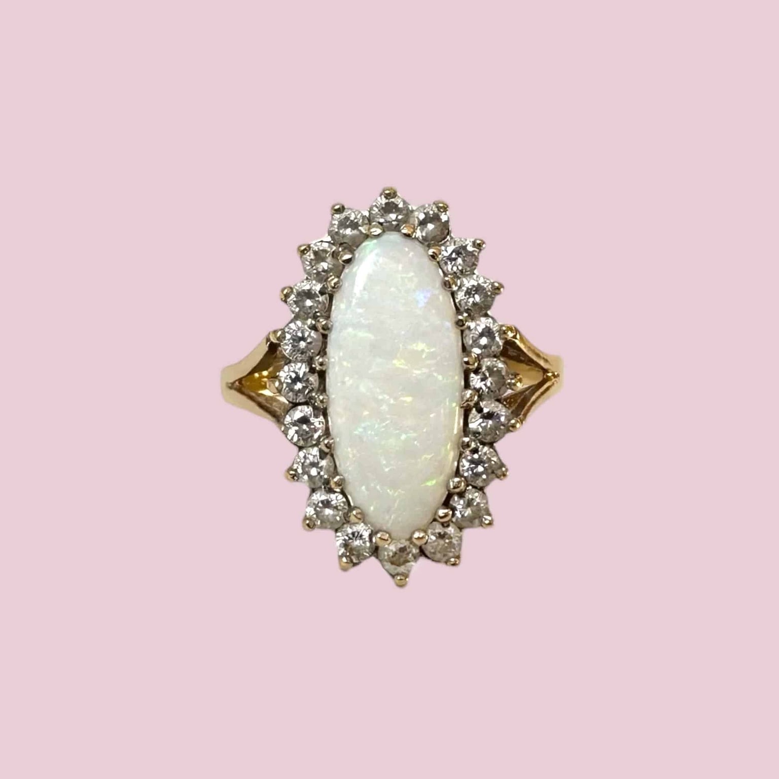 vintage opaal cluster ring