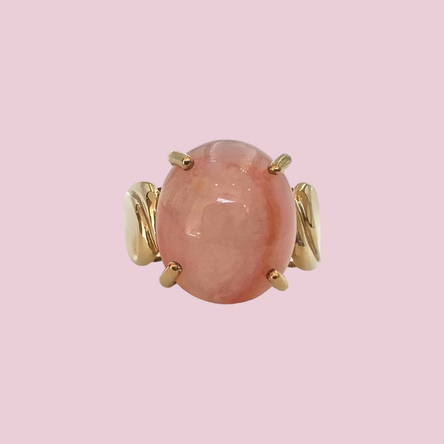 vintage rhodochrosiet ring roze