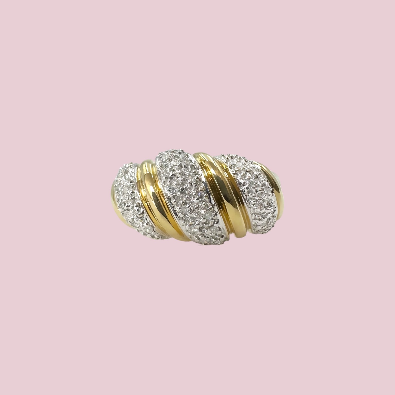 vintage ring diamant pave dome