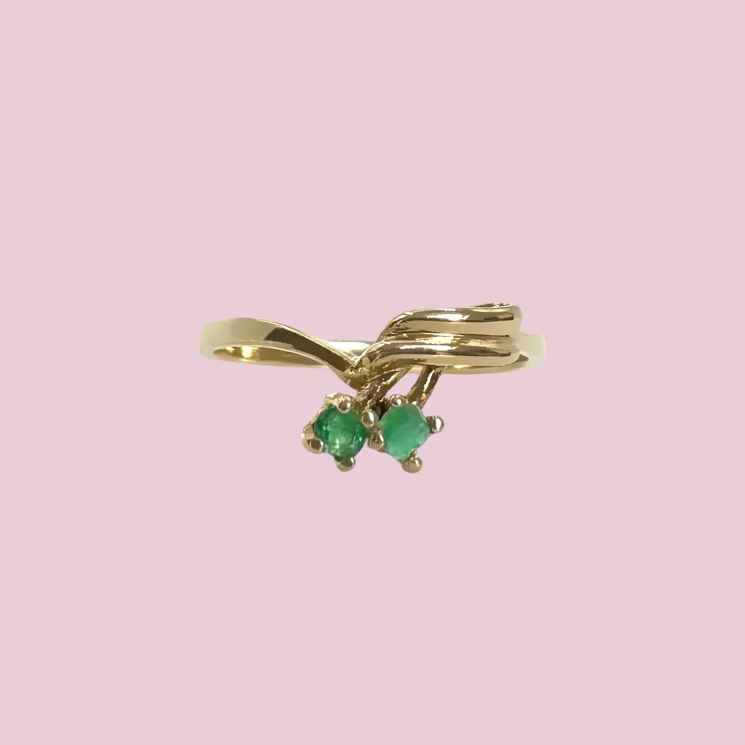 vintage smaragd wishbone ring
