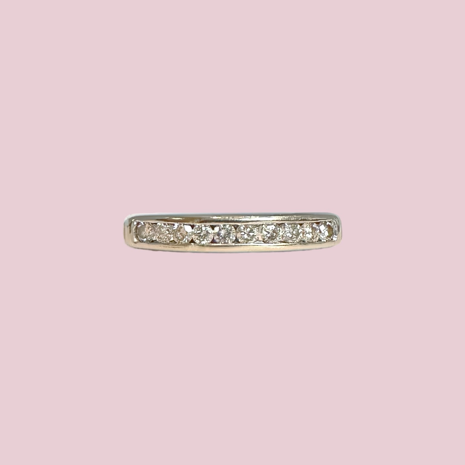 vintage ring witgoud eternity diamant