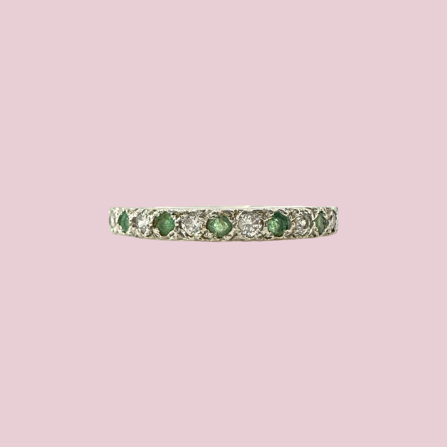 vintage smaragd rij ring
