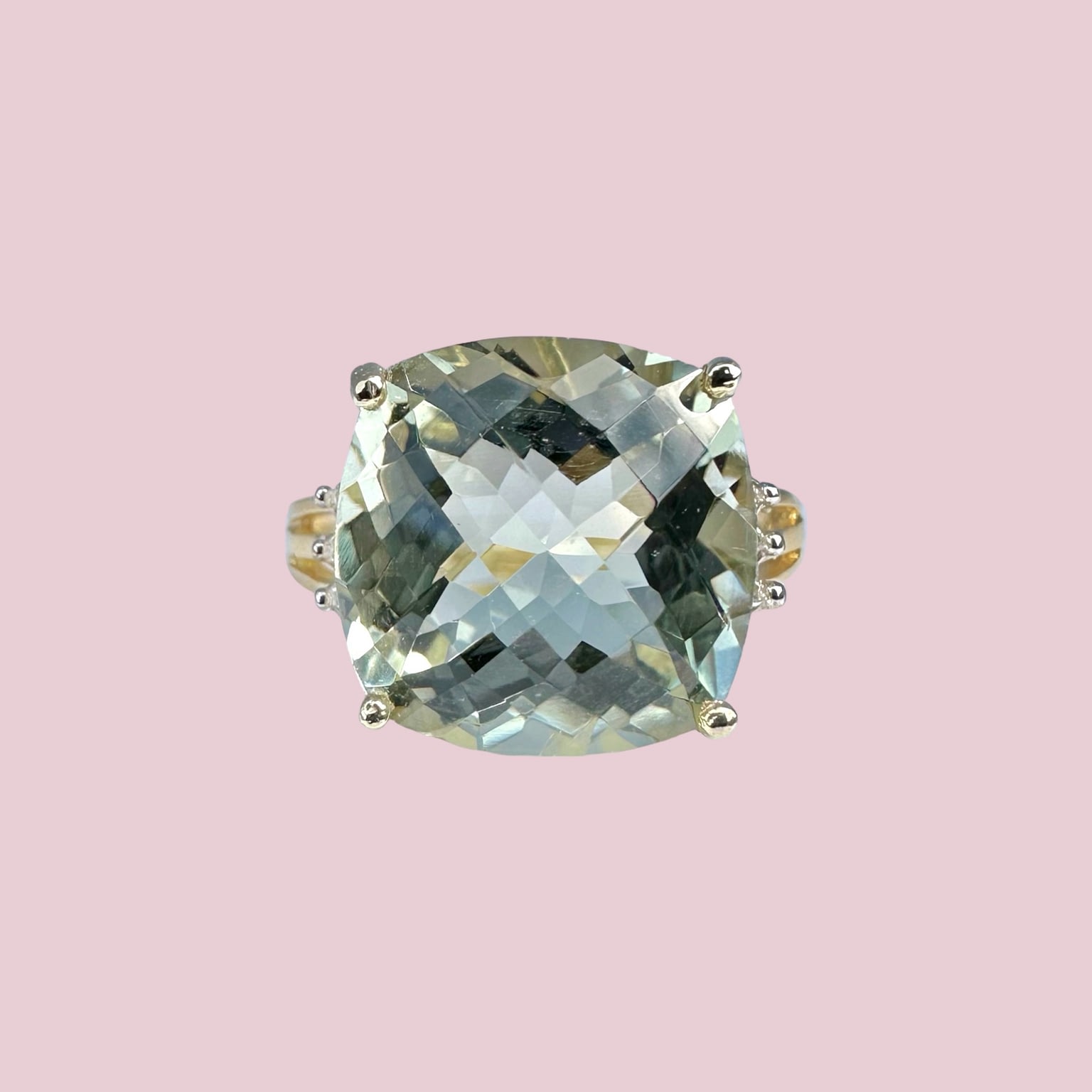 vintage ring groene amethist diamant
