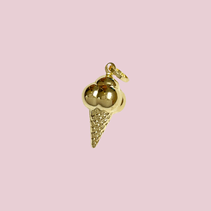 gouden bedel ijsje ijshoorntje hanger