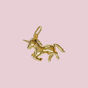vintage eenhoorn hanger bedel goud